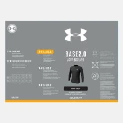Under Armour Baselayer 2.0 For Men, Black -Thorlo shop 1343244001b 57825.1650348108
