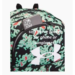 Under Armour Hustle Sport Backpack, Blk/Grn/Red -Thorlo shop 1364181.013c 05664.1667577227