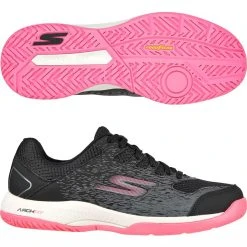 Skechers Viper Court Ladies Pickleball Shoes, Black / Pink