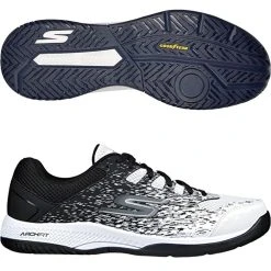 Skechers Viper Court Mens Pickleball Shoes, White/Black