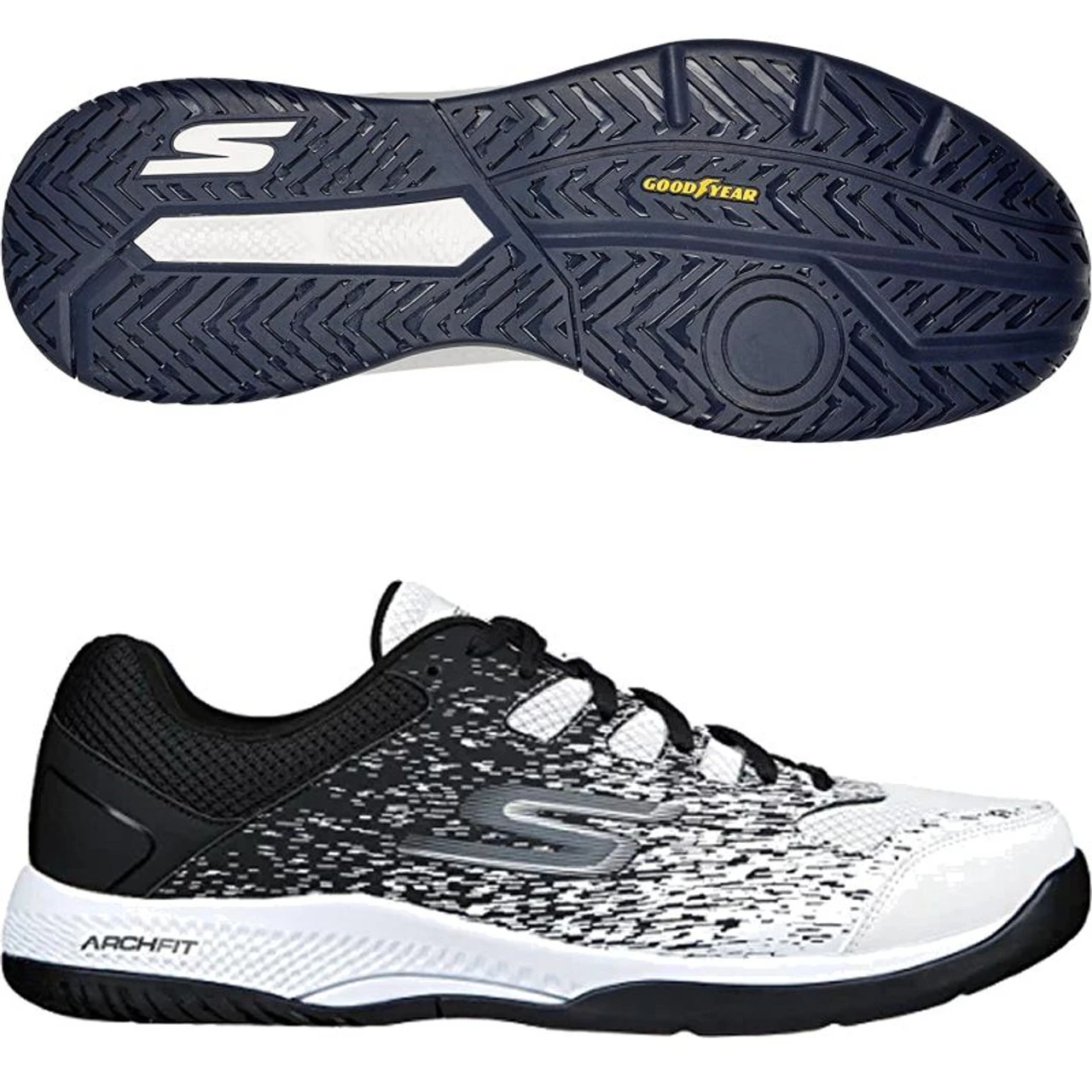 Skechers Viper Court Mens Pickleball Shoes, White/Black 1 Skechers Viper Court Mens Pickleball Shoes, White/Black