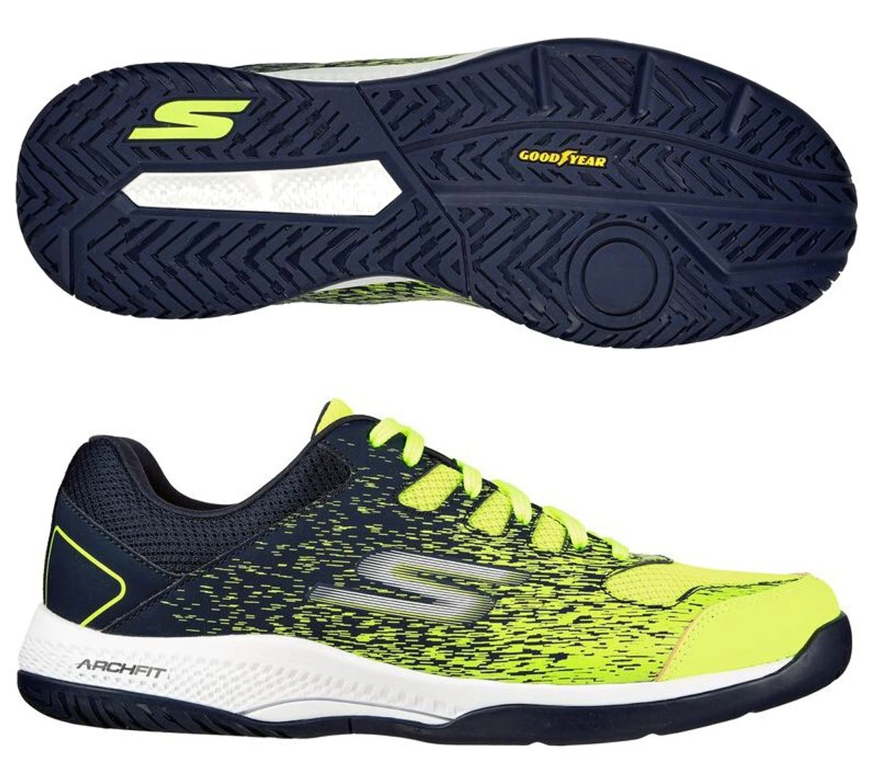 Skechers Viper Court Mens Pickleball Shoes, Yellow/Navy 1 Skechers Viper Court Mens Pickleball Shoes, Yellow/Navy