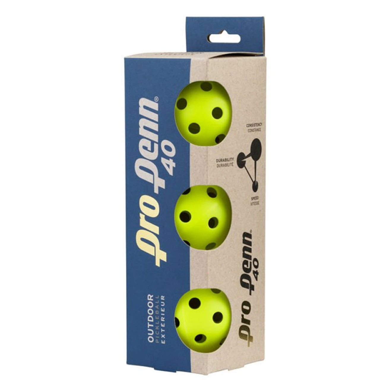 Pro Penn 40 OUTDOOR Pickleball, Optic Yellow 3-Pack 1 Pro Penn 40 OUTDOOR Pickleball, Optic Yellow 3-Pack