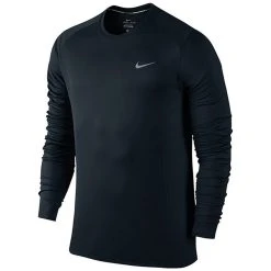 Nike Miler Long Sleeve Crew, UV Protective - Black