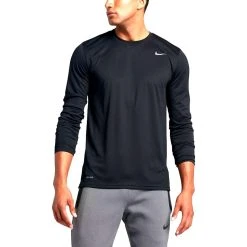 Nike Legend 2.0 Dri-Fit Long Sleeve Men's Crew, Black -Thorlo shop 718837c 65817.1664898592