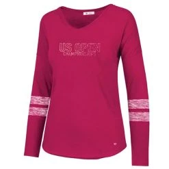 US Open Fader Long Sleeve Tee, Raspberry