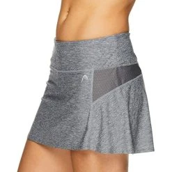 HEAD Court Tennis Skort, Gray -Thorlo shop HEW181b 94370.1665510846